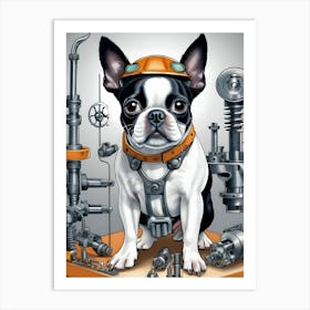 Boston Terrier-Reimagined 70 Art Print