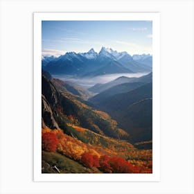 Alpine Landscape Unfurls Across Panoramic Canvas Autumn Colors Drape The Mountain Slopes Fiery Map (6) Art Print