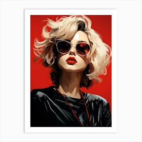 Mod Girl With Sunglasses Art Print