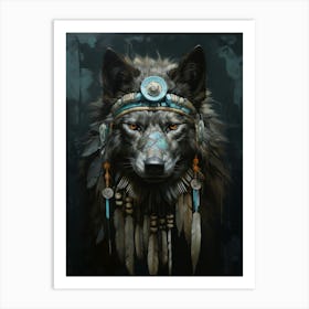 Himalayan Wolf Native American 4 Art Print