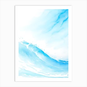 Blue Ocean Wave Watercolor Vertical Composition 90 Art Print
