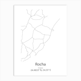 Rocha,Uruguay Minimalist Map Art Print