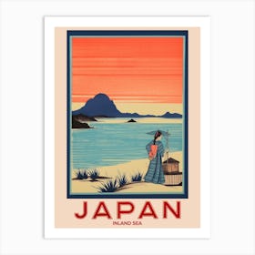 Inland Sea, Visit Japan Vintage Travel Art 4 Art Print