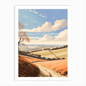 The South Downs Way England 3 Hiking Trail Landscape Art Print