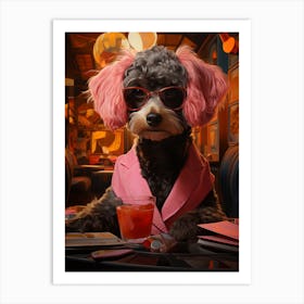 Poodle In A Bar Art Print