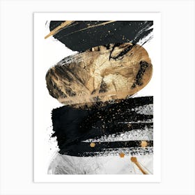 Abstract Black And Gold Painting 64 Art Print