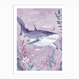 Purple Nurse Shark Illustration 4 Art Print
