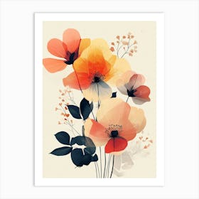 Poppies In A Vase 1 Art Print