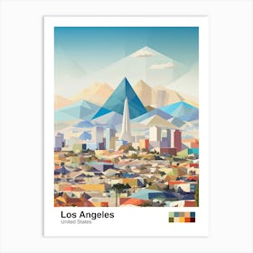 Los Angeles, Us, Geometric Illustration 2 Poster Art Print