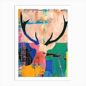 Deer 4 Cut Out Collage Art Print