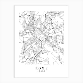 Rome Italy Street Map Minimal Art Print