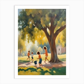 Children under the tree Art Print