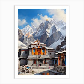 Shiva Temple In The Mountains Art Print