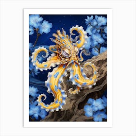 Blue Ringed Octopus Illustration 1 Art Print