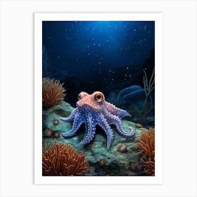 Star Sucker Pygmy Octopus Illustration 2 Art Print