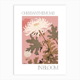 Chrysanthemums In Bloom Flowers Bold Illustration 2 Art Print