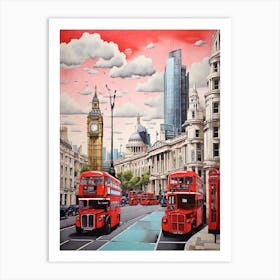 London Double Decker Buses Art Print