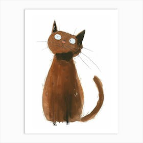 Havana Brown Cat Clipart Illustration 1 Art Print