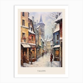 Vintage Winter Painting Poster Tallinn Estonia 3 Art Print