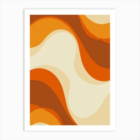 Orange Wavy Pattern Art Print