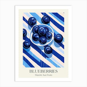 Marche Aux Fruits Blueberries Fruit Summer Illustration 1 Art Print