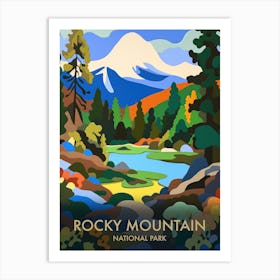 Rocky Mountain National Park Matisse Style Vintage Travel Poster 1 Art Print