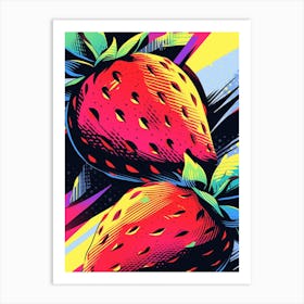 Strawberry Pop Art Art Print