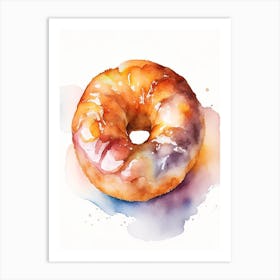 Apple Fritter Donut Cute Neon 3 Art Print