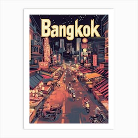 Aihrgdesign A 1970s Inspired Travel Poster For Bangkok 1 Art Print