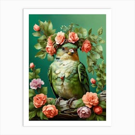 Bird In A Flower Crown 6 Art Print