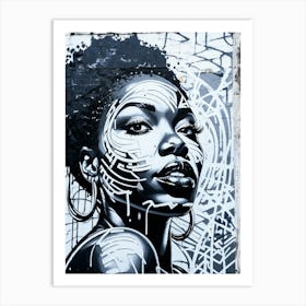 Graffiti Mural Of Beautiful Black Woman 263 Art Print