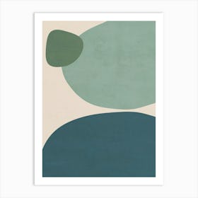 Organic Shapes - 01 Green Art Print