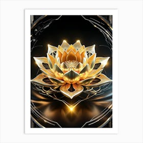 Golden Lotus Art Print