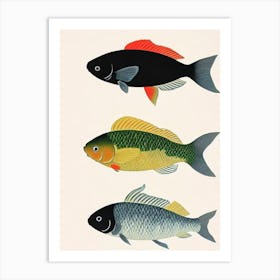 Koi Fish Vintage Poster Art Print