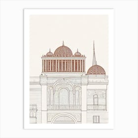 Dolmabahce Palace Istanbul Boho Landmark Illustration Art Print