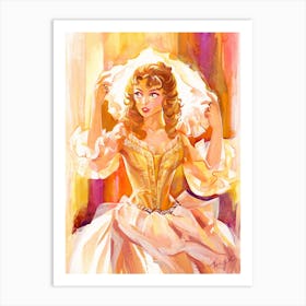 Gold Gouache Illustration Beauty Art Print