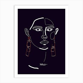 Line portrait by mmvce Art Print