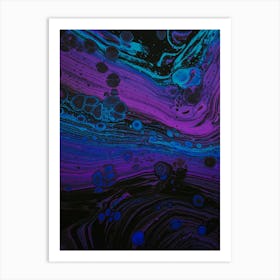 Purple And Blue Abstract Painting Art Print