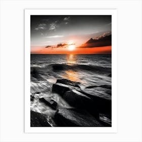 Sunset At The Beach 516 Art Print