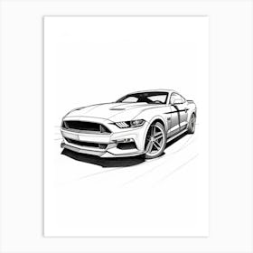 Ford Mustang Line Drawing 29 Art Print