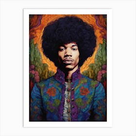 Jimi Hendrix Vintage Portrait Art Print