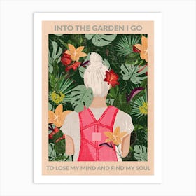 Into The Garden (Grey) Art Print