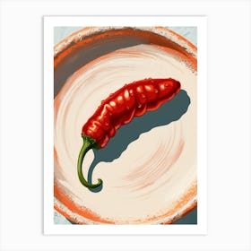 Hot Pepper On A Plate 1 Art Print