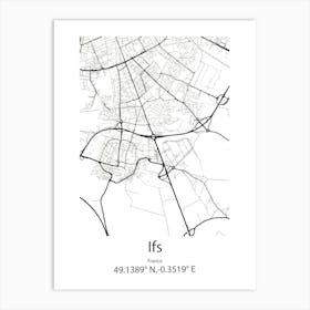 Ifs,France Minimalist Map Art Print