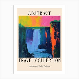 Abstract Travel Collection Poster Victoria Falls Zambia Zimbabwe 3 Art Print