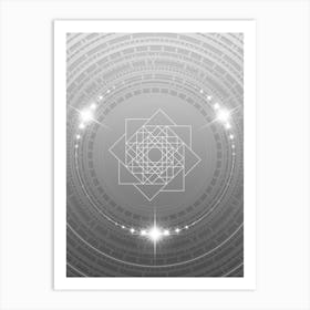 Geometric Glyph in White and Silver with Sparkle Array n.0262 Art Print