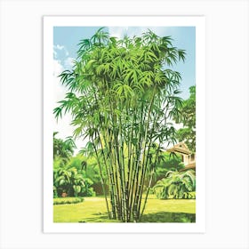 Bamboo Tree Storybook Illustration 2 Art Print