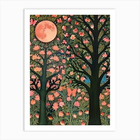 William Morris Moonlight Over The Trees Art Print