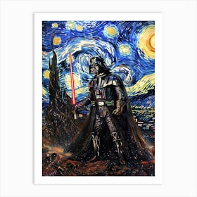 Darth Vader Starry Night Art Print