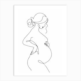 Pregnant Woman Drawing Art Print